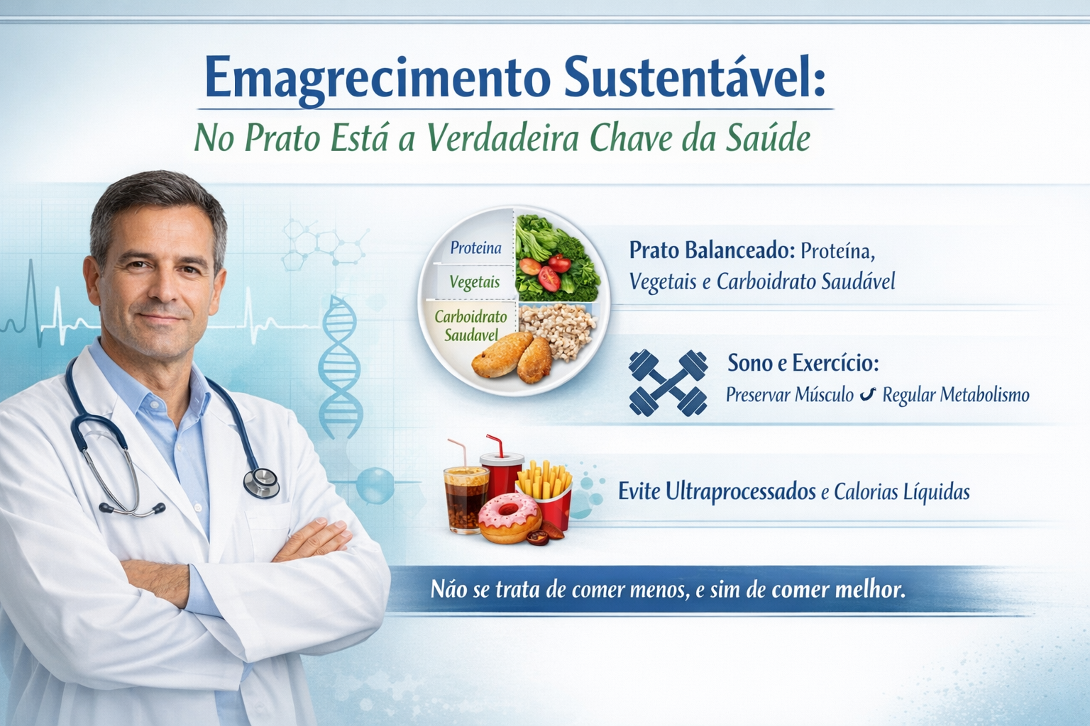 Emagrecimento que sustenta saúde começa no prato, não na balança